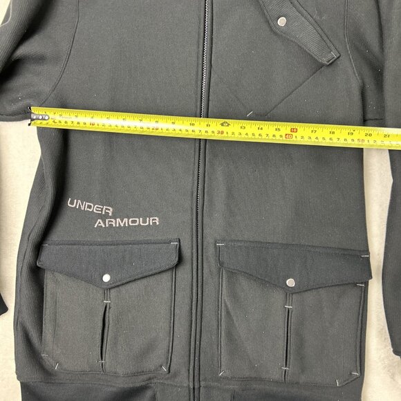 Under Armour Men’s Extra Large XL Black Full Zip Fleece Sweater Knit Jacket - Picture 4 of 9